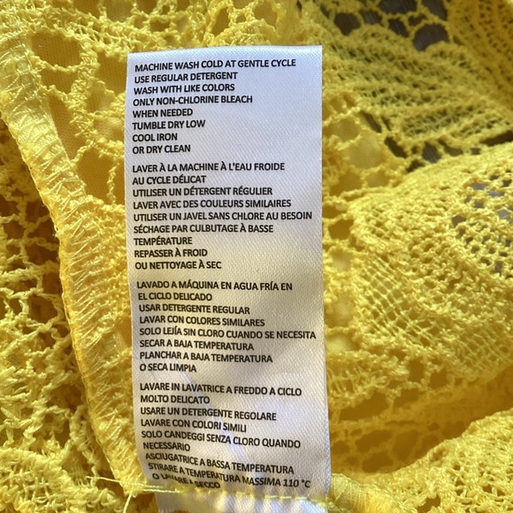 Isaac Mizrahi NWT Cotton And Lace Open Bracelet Sleeve Cardigan Sz Large yellow - Picture 11 of 12
